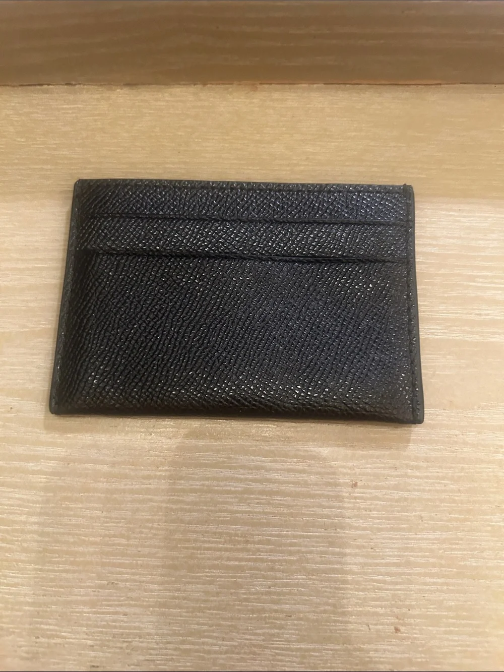NWoT Coach Black Textured Leather Card Holder with Gold Logo